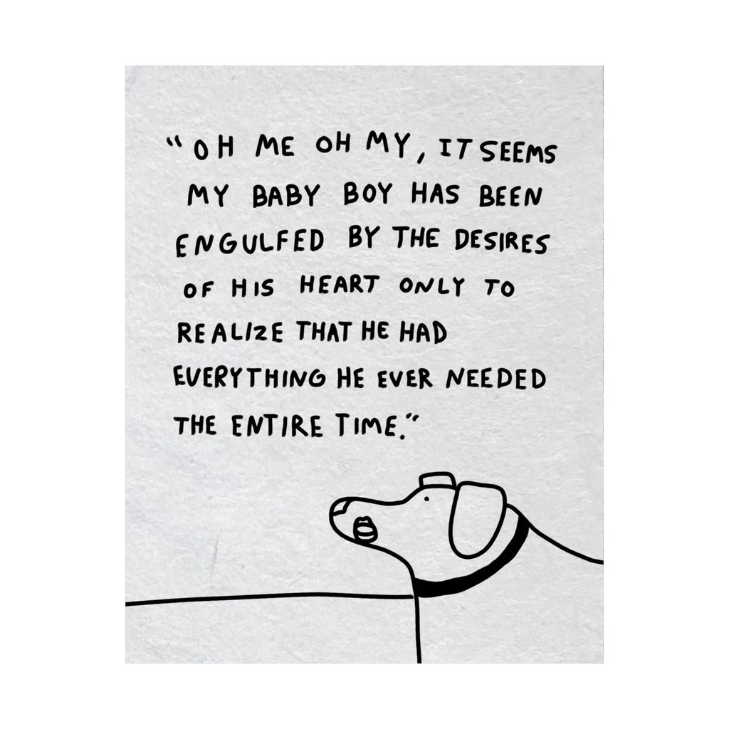 Gilberts Mom Poster — "Oh me oh my, it seems my baby boy has been engulfed..." Matte Vertical Art