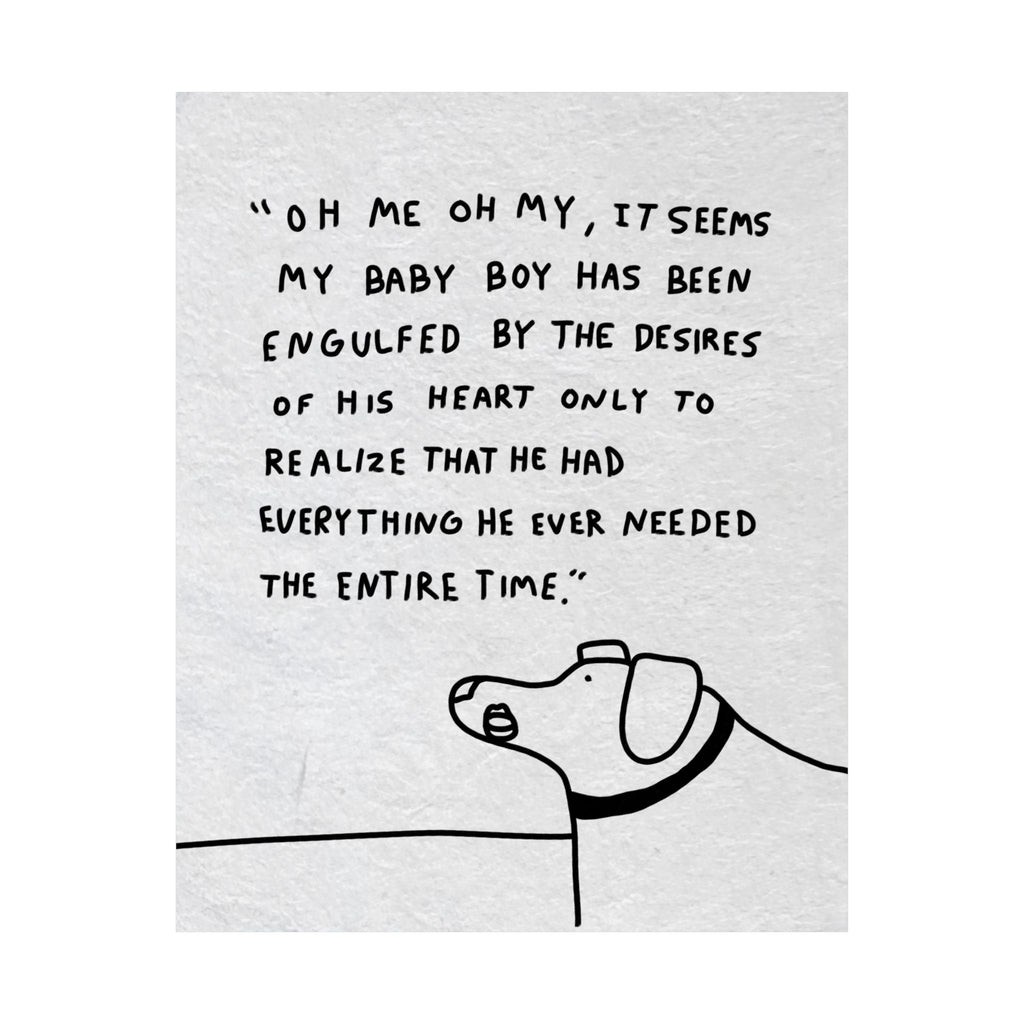 Gilberts Mom Poster — "Oh me oh my, it seems my baby boy has been engulfed..." Matte Vertical Art