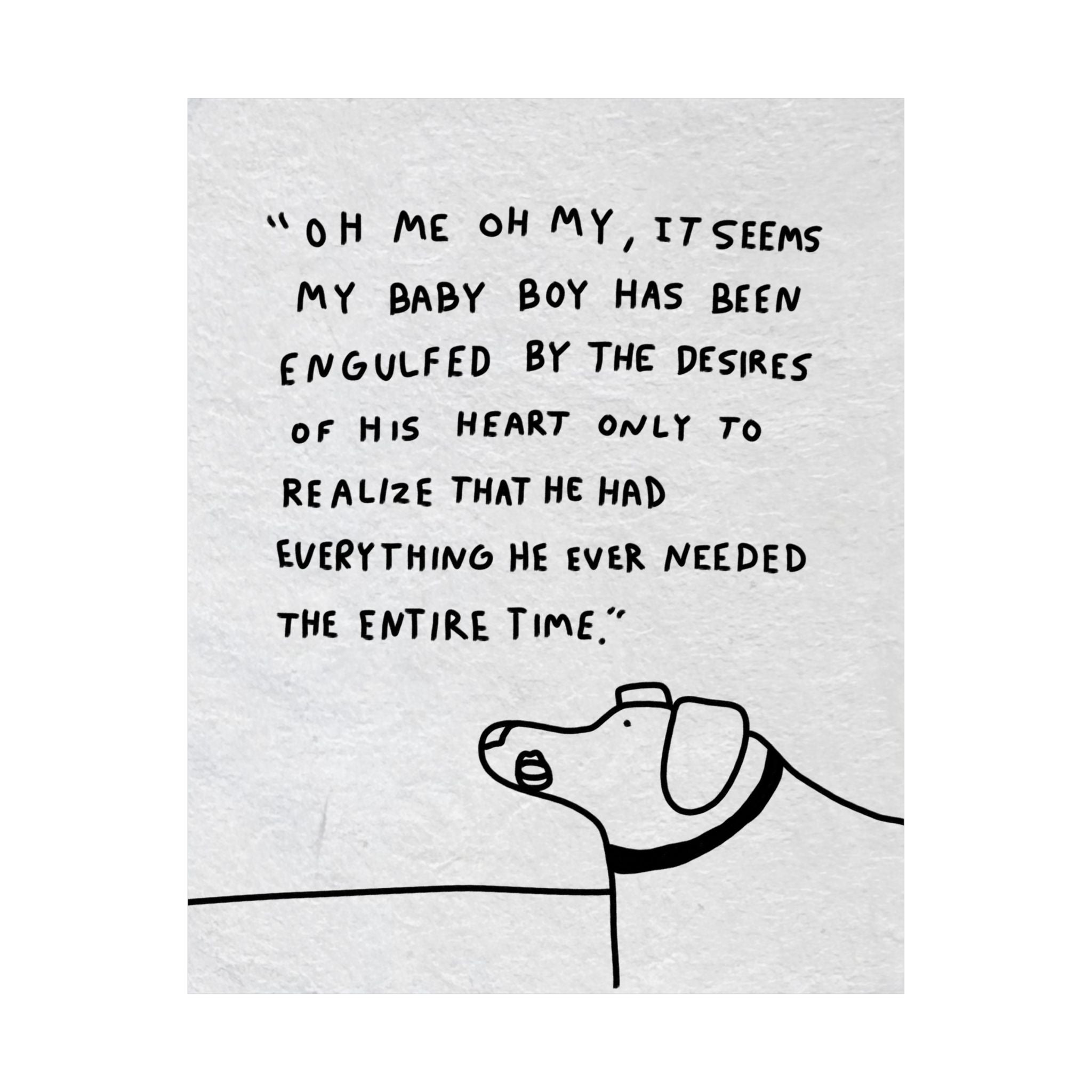 Gilberts Mom Poster — "Oh me oh my, it seems my baby boy has been engulfed..." Matte Vertical Art