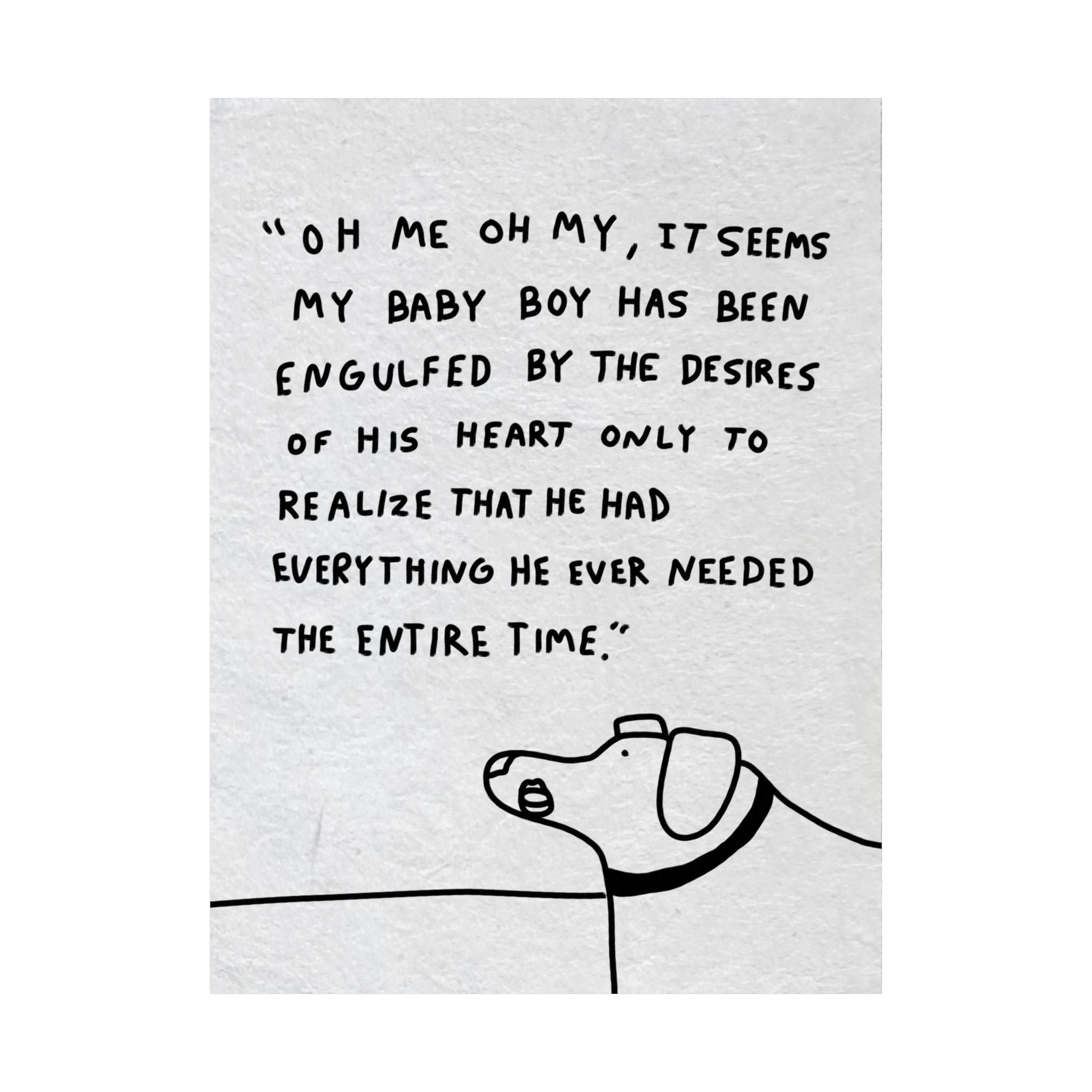 Gilberts Mom Poster — "Oh me oh my, it seems my baby boy has been engulfed..." Matte Vertical Art