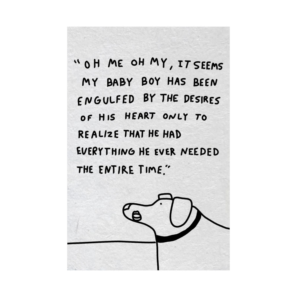 Gilberts Mom Poster — "Oh me oh my, it seems my baby boy has been engulfed..." Matte Vertical Art