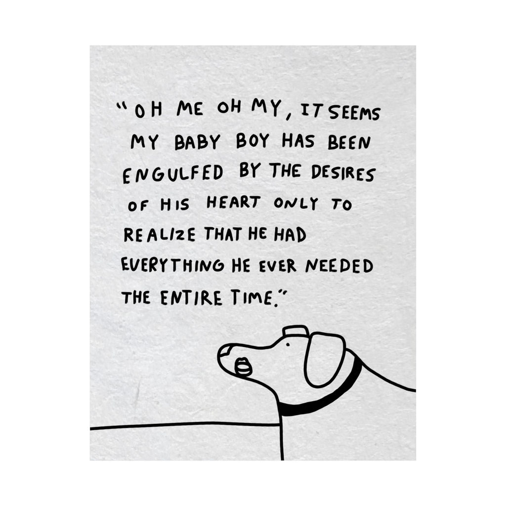 Gilberts Mom Poster — "Oh me oh my, it seems my baby boy has been engulfed..." Matte Vertical Art